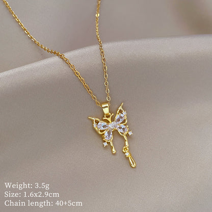 Collana farfalla pendente a goccia