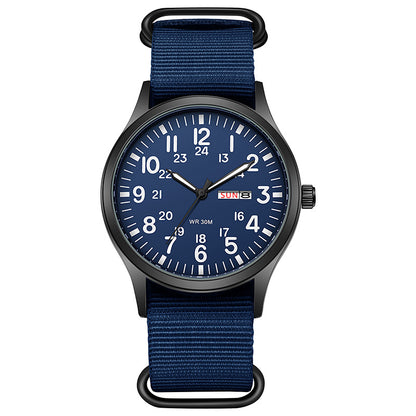 Orologio quarzo cinturino nylon calendario