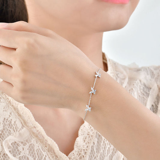 Braccialetto farfalla con strass