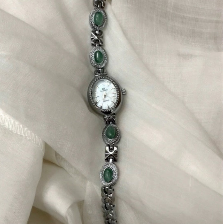 Orologio giada verde da donna al quarzo