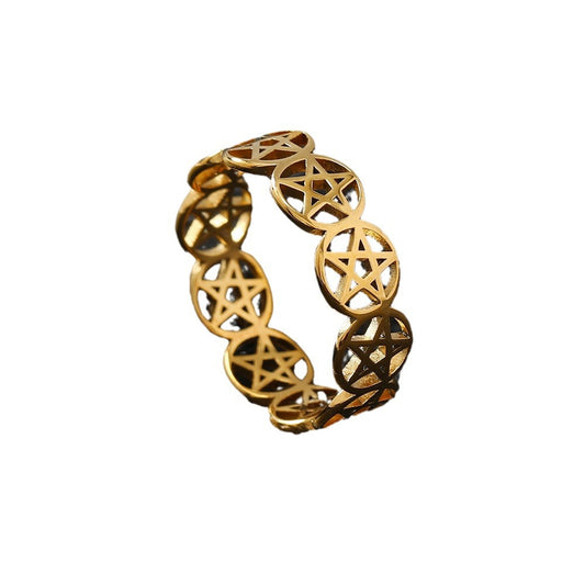 Anello pentagramma titanio