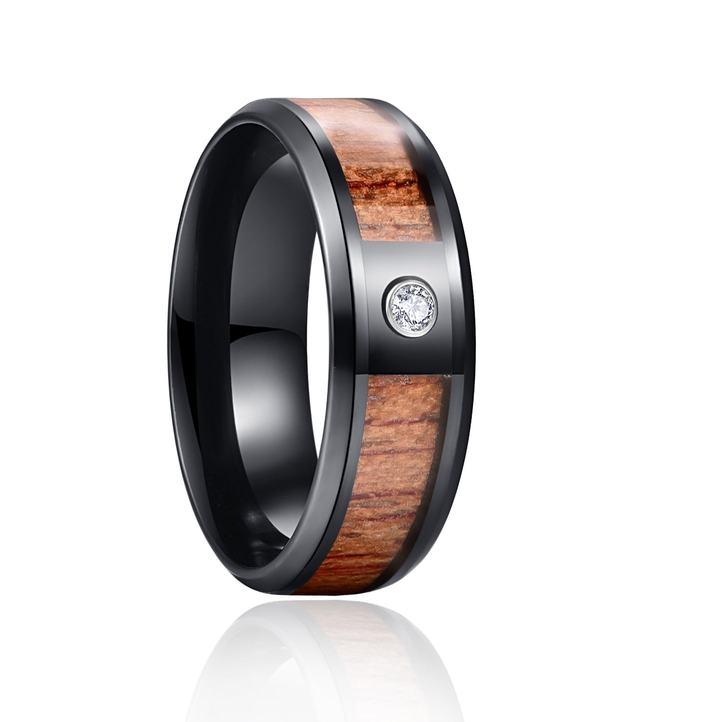 Anello titanio in legno