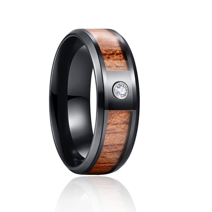 Anello titanio in legno