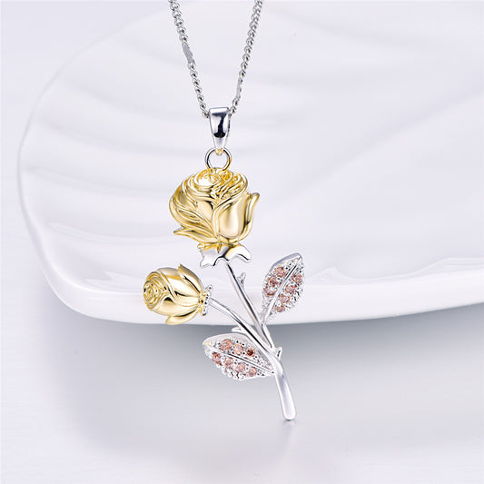Collana rosa dorata