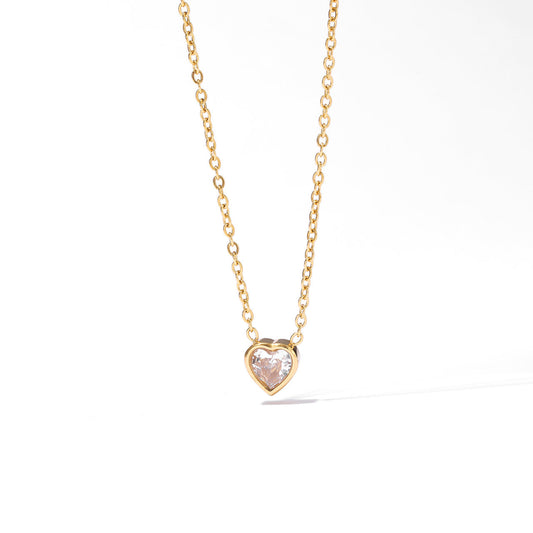 Collana ciondolo cuore zircone