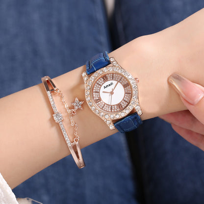 Orologio da donna con diamanti e numeri romani