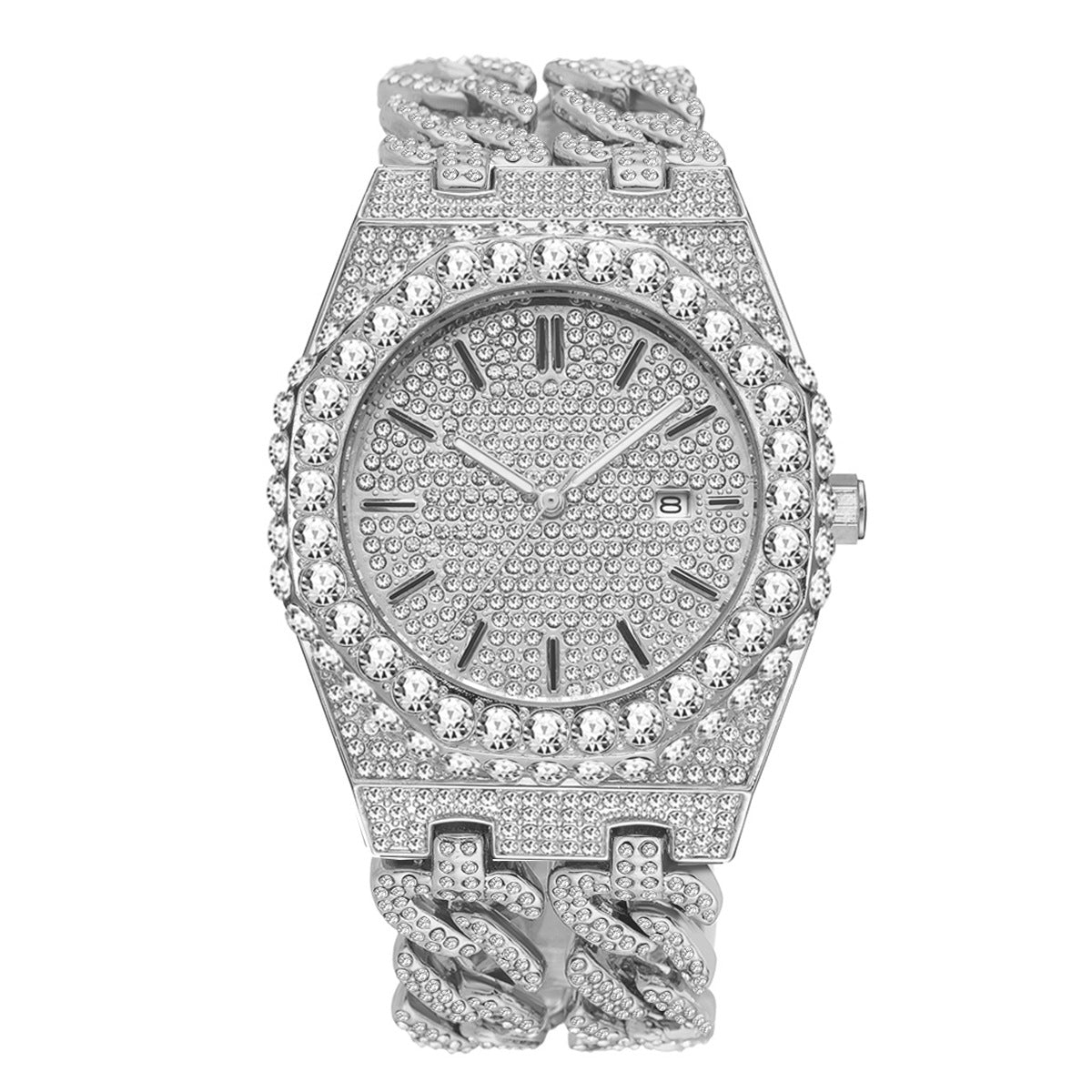 Orologio con cristalli catena cubana