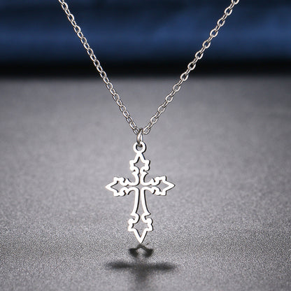 Collana croce gotica retrò