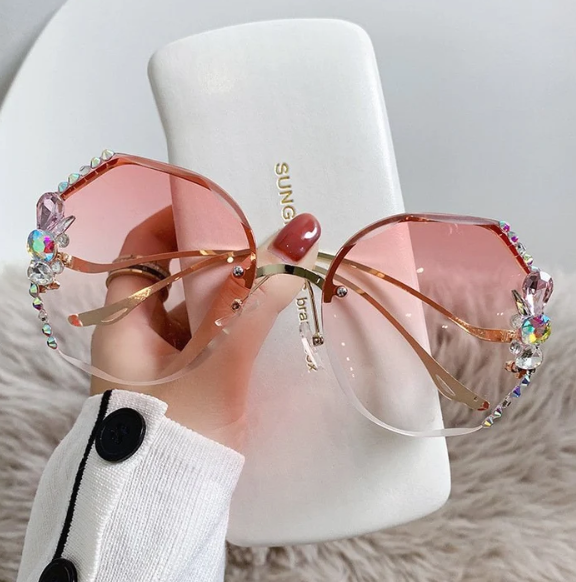 Occhiali da sole con strass resistenti UV