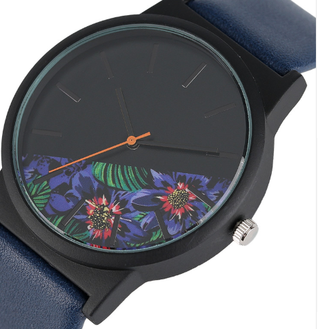 Orologio al quarzo con stampa floreale