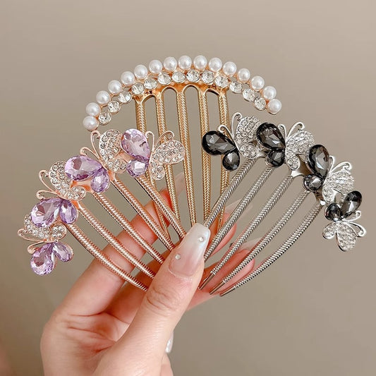 Fermaglio farfalla pettine strass