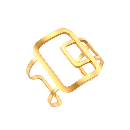 Bracciale geometrico aperto astratto