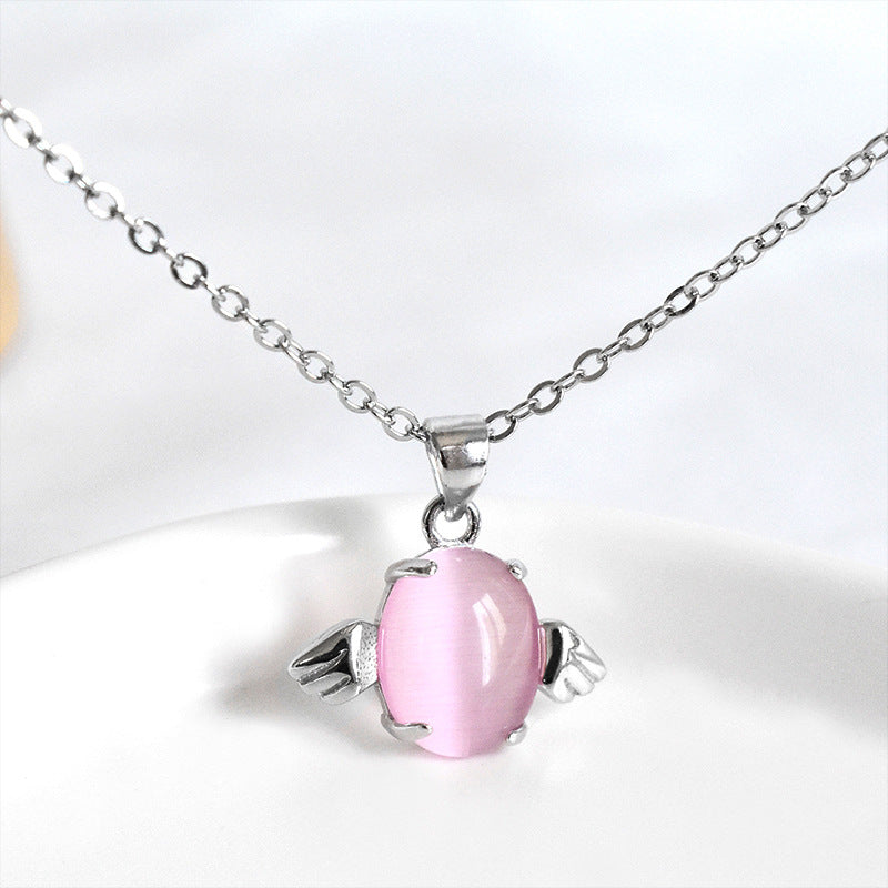 Collana pendente angelo opale