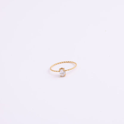 Anello zircone dorato Uovo d'Oca