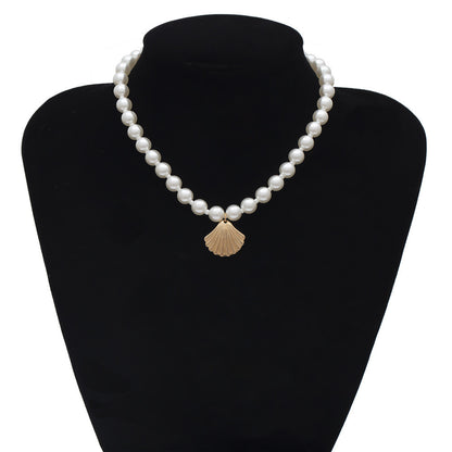 Collana conchiglia e perla semplice