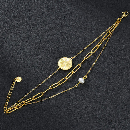 Braccialetto perla titanio