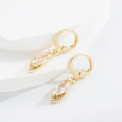Orecchini geometrici oro zircone