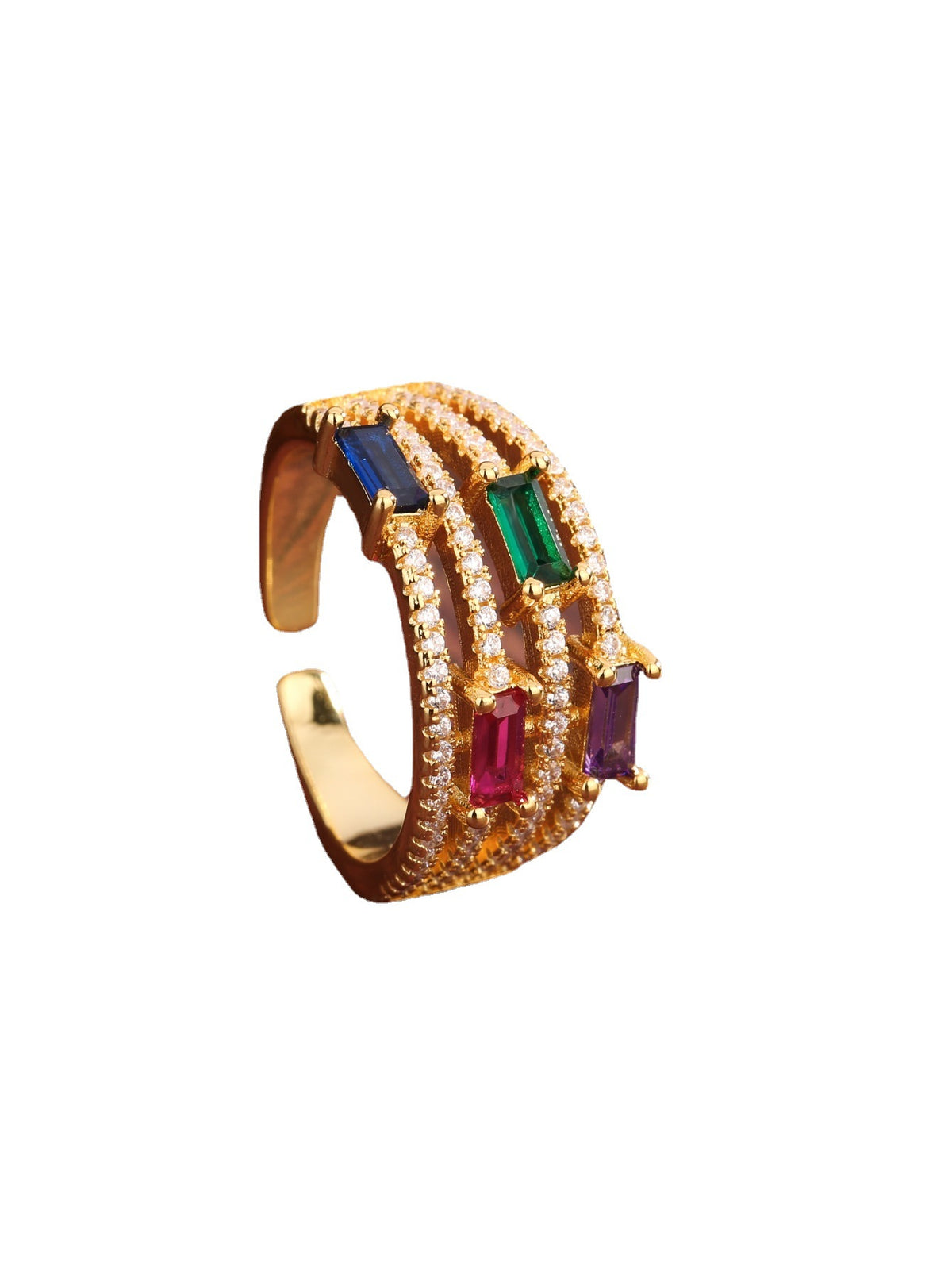 Anello zirconi retrò raffinato