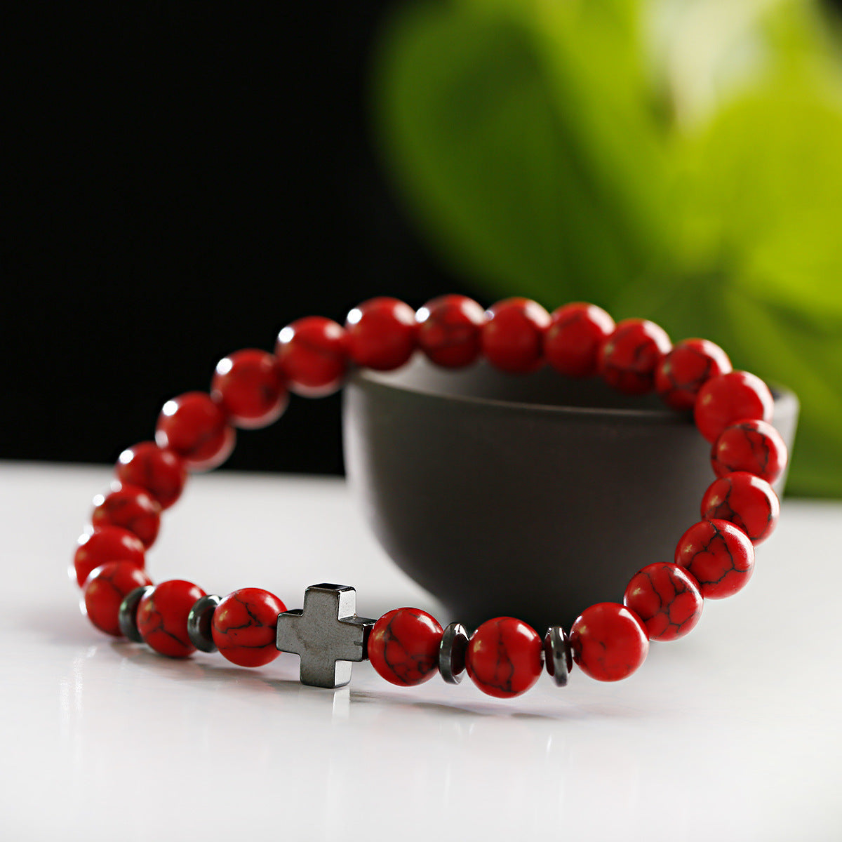 Bracciale croce e legno