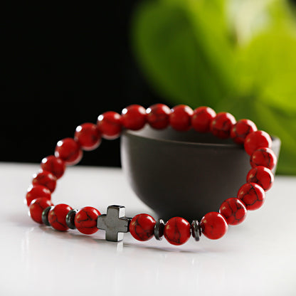 Bracciale croce e legno