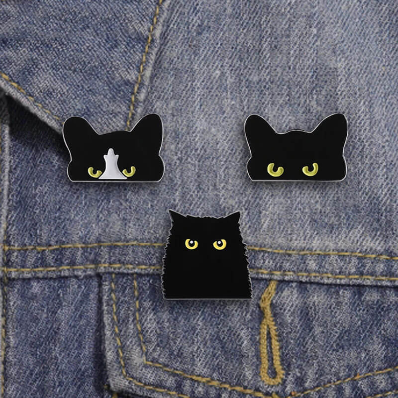 Spilla gatto nero cartoon