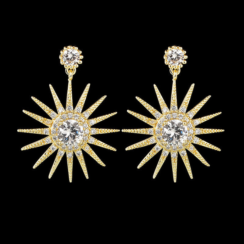 Orecchini girasole zircone incastonato