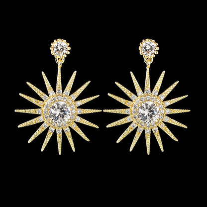 Orecchini girasole zircone incastonato