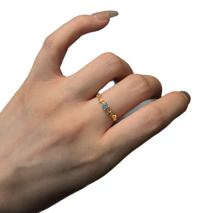 Anello Zircone casual intarsiato
