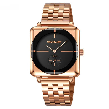 Orologio quadrato acciaio secondi