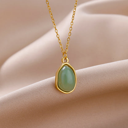 Collana Pendente Geometrico Verde
