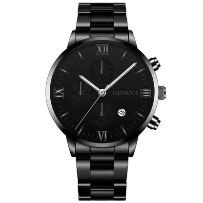 Orologio uomo acciaio con calendario tre quadranti