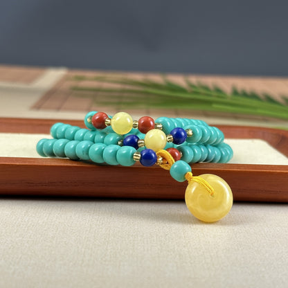 Collana turchese con ciondolo portafortuna
