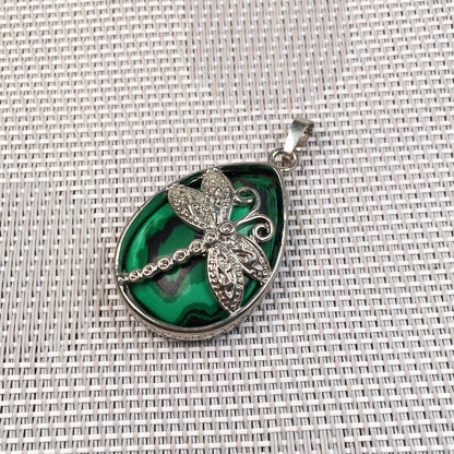 Collana libellula cristalli e gocce
