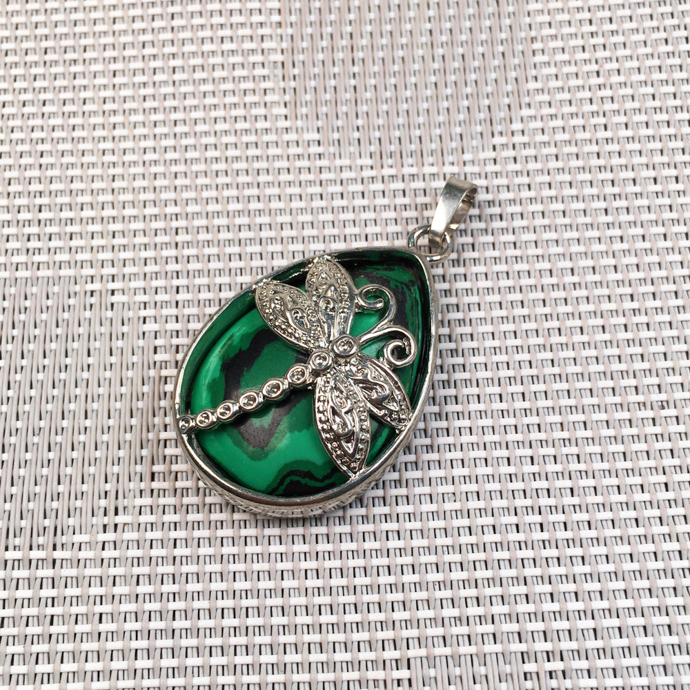Collana libellula cristalli e gocce