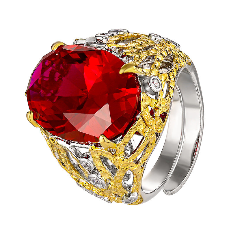 Anello oro cristalli blu