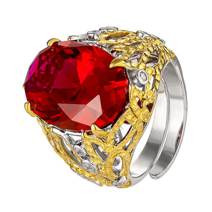 Anello oro cristalli blu