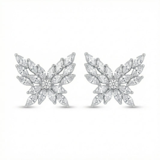 Orecchini farfalla argento taglio marquise