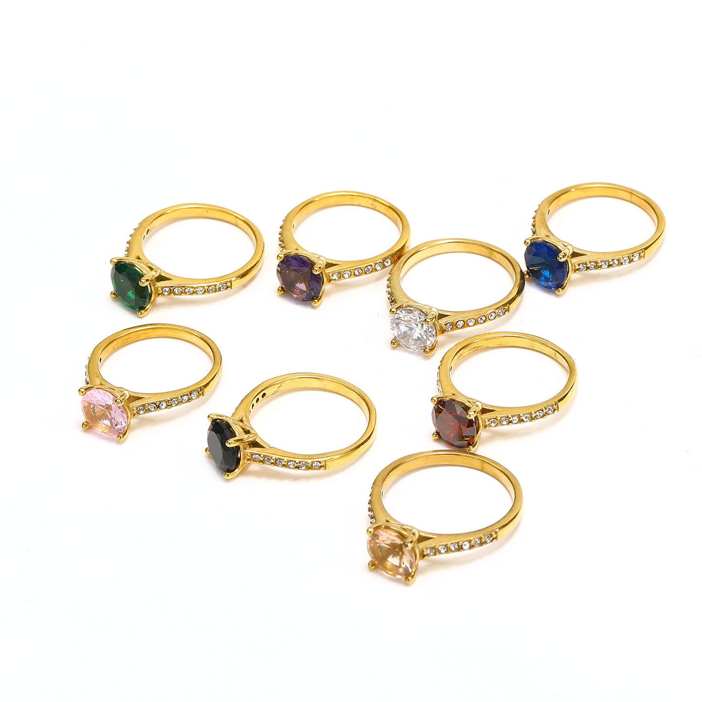 Anello zirconi a griffa