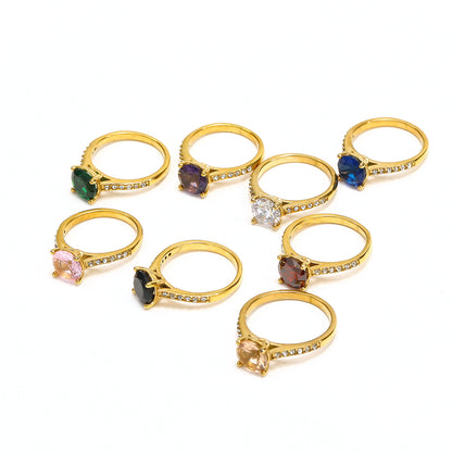 Anello zirconi a griffa