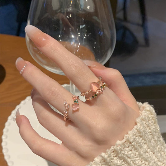 Anello opale doppio