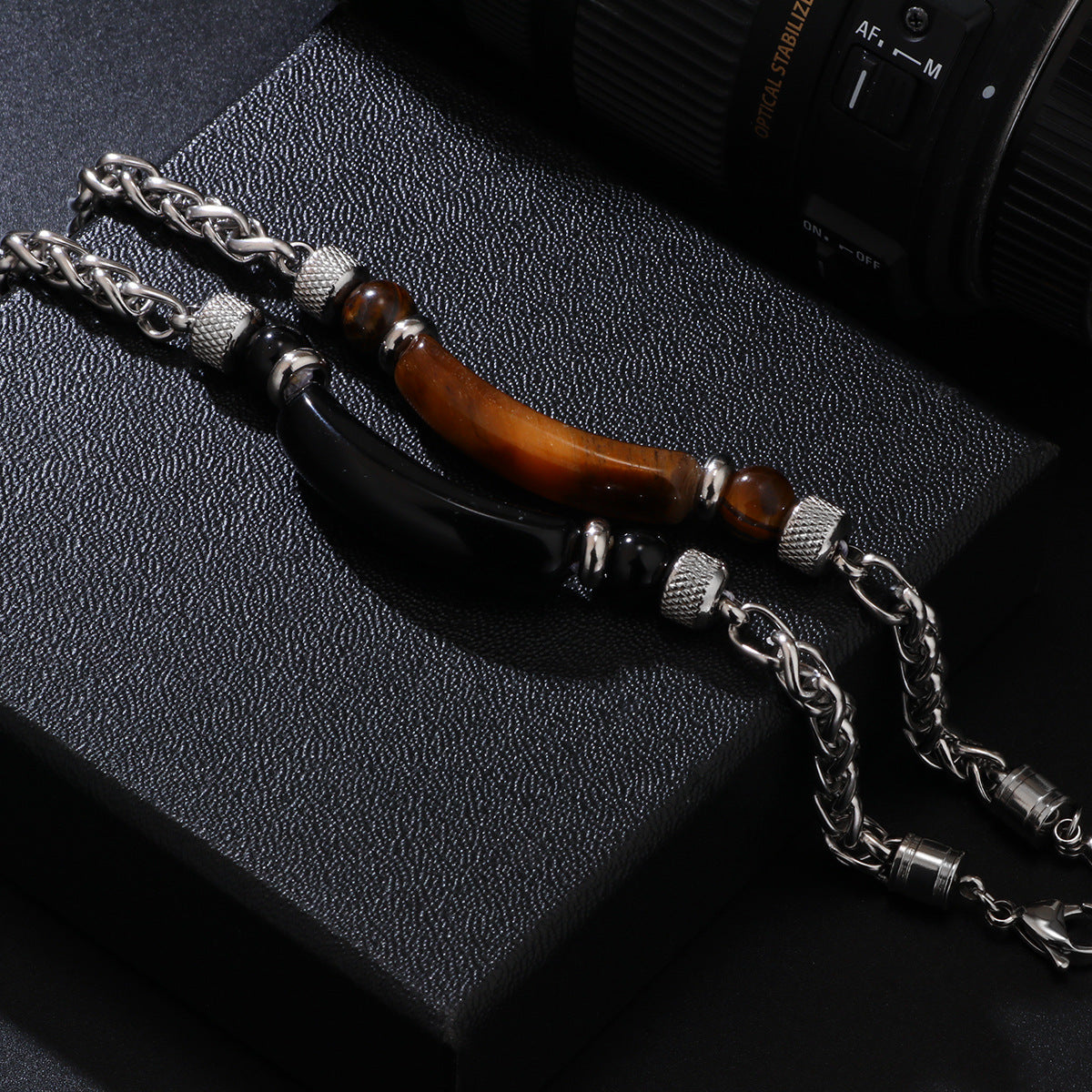 Bracciale occhio di tigre da uomo