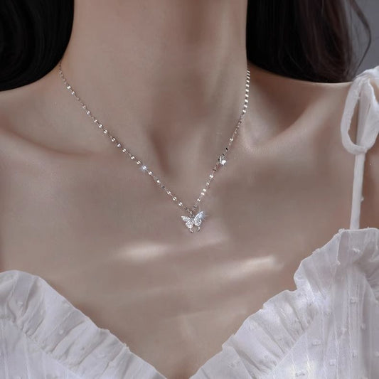 Collana farfalla argento corta