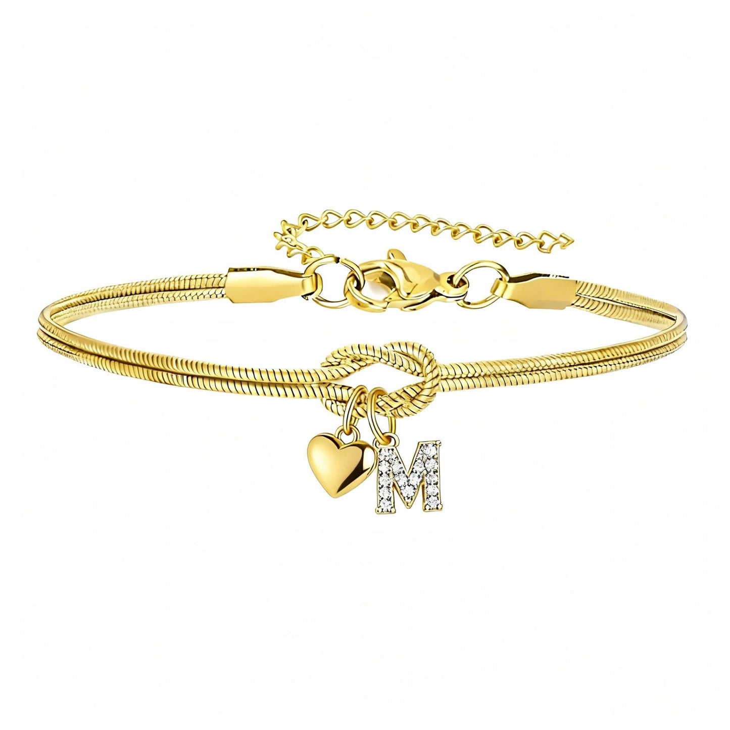 Bracciale Pendente Cuore con Lettere