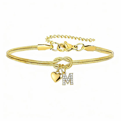 Bracciale Pendente Cuore con Lettere