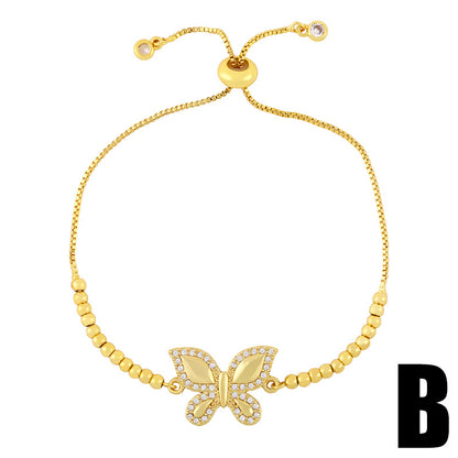 Bracciale farfalla zircone regolabile