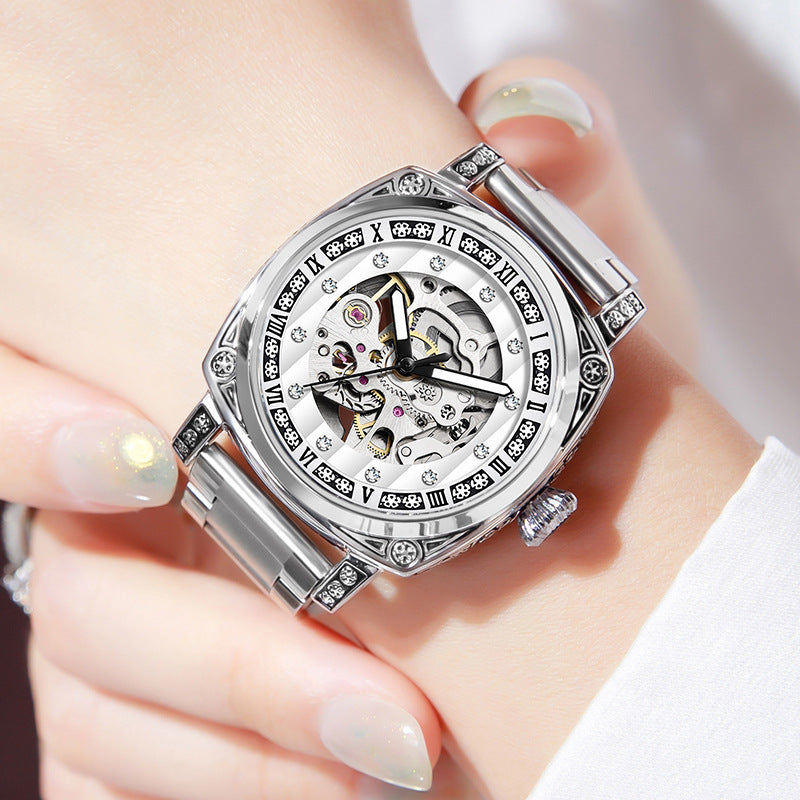 Orologio cinturino pelle luminoso
