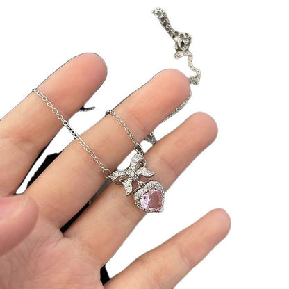 Collana cuore e fiocco