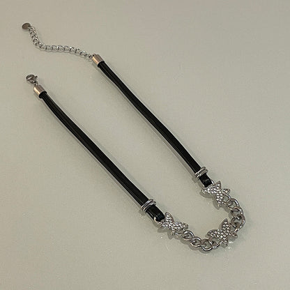 Collana farfalla nera girocollo