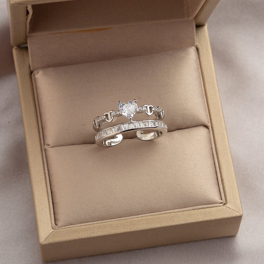 Anello cuore con zircone da donna