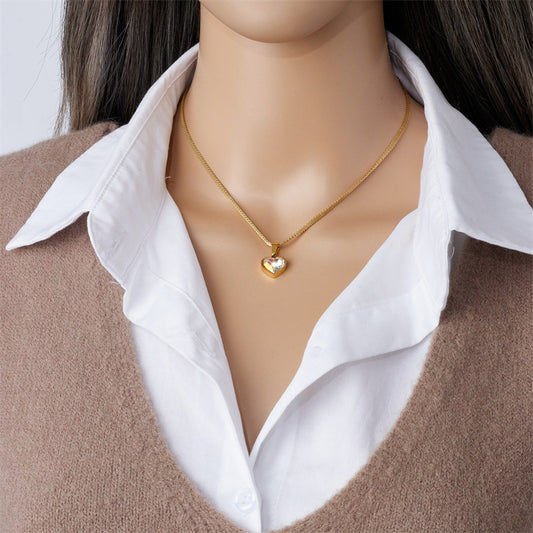 Collana cuore cristalli colorati
